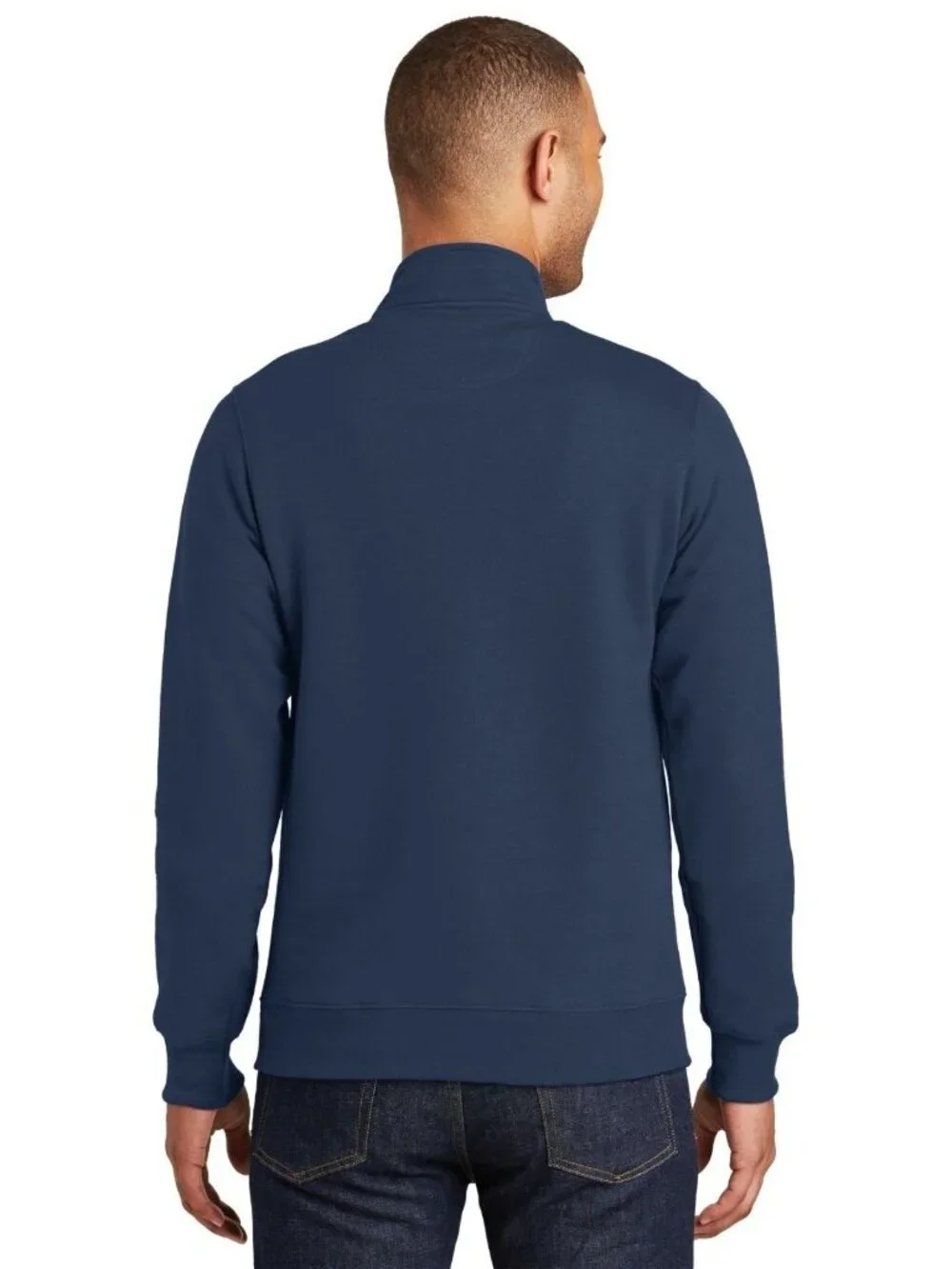 Banana Republic Men's M Navy Blue 1/4 Zip Pullover Sweatshirt Cotton Blend e1496